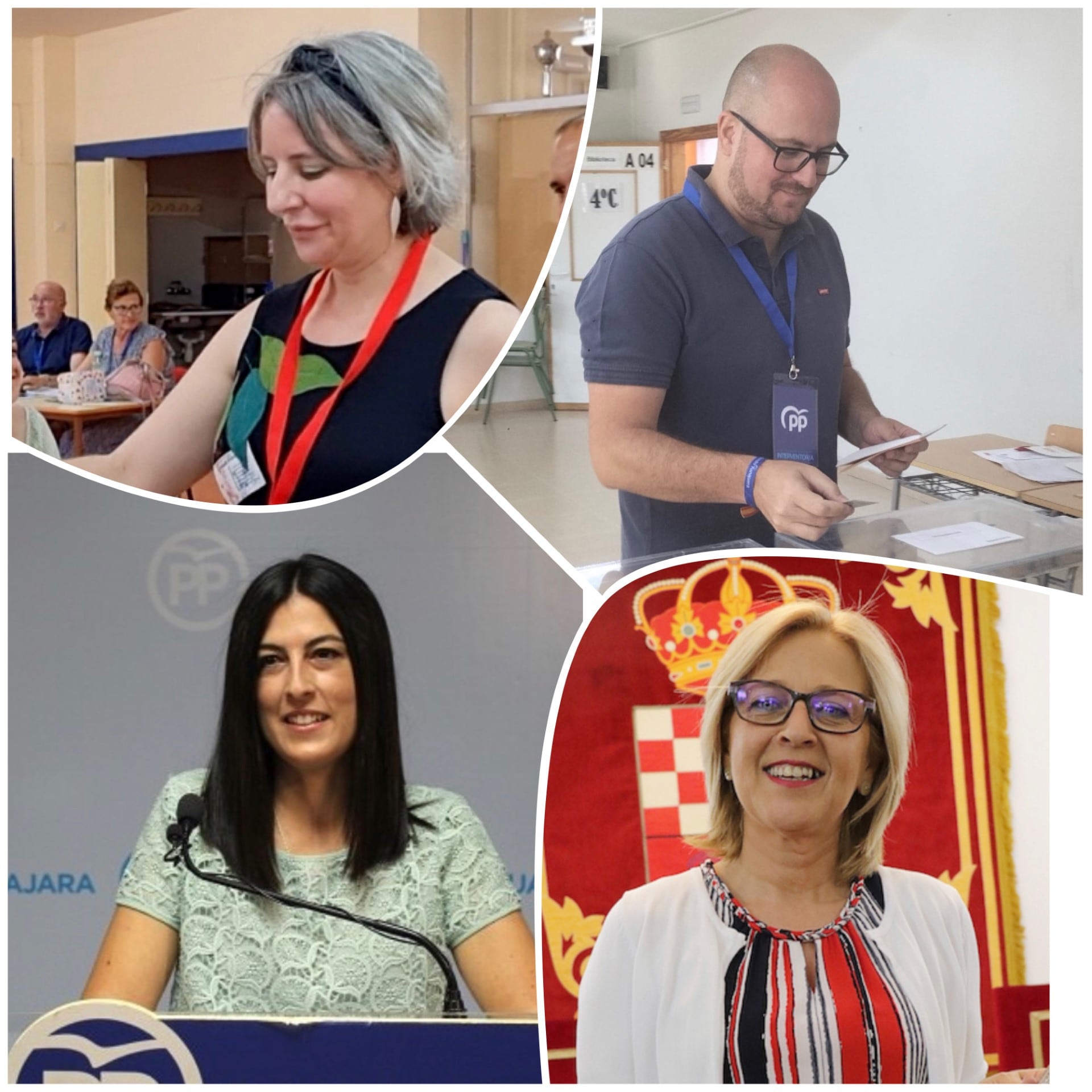Araceli Martínez (PSOE), Lucas Castillo, María Patricio y Montserrar Rivas del PP