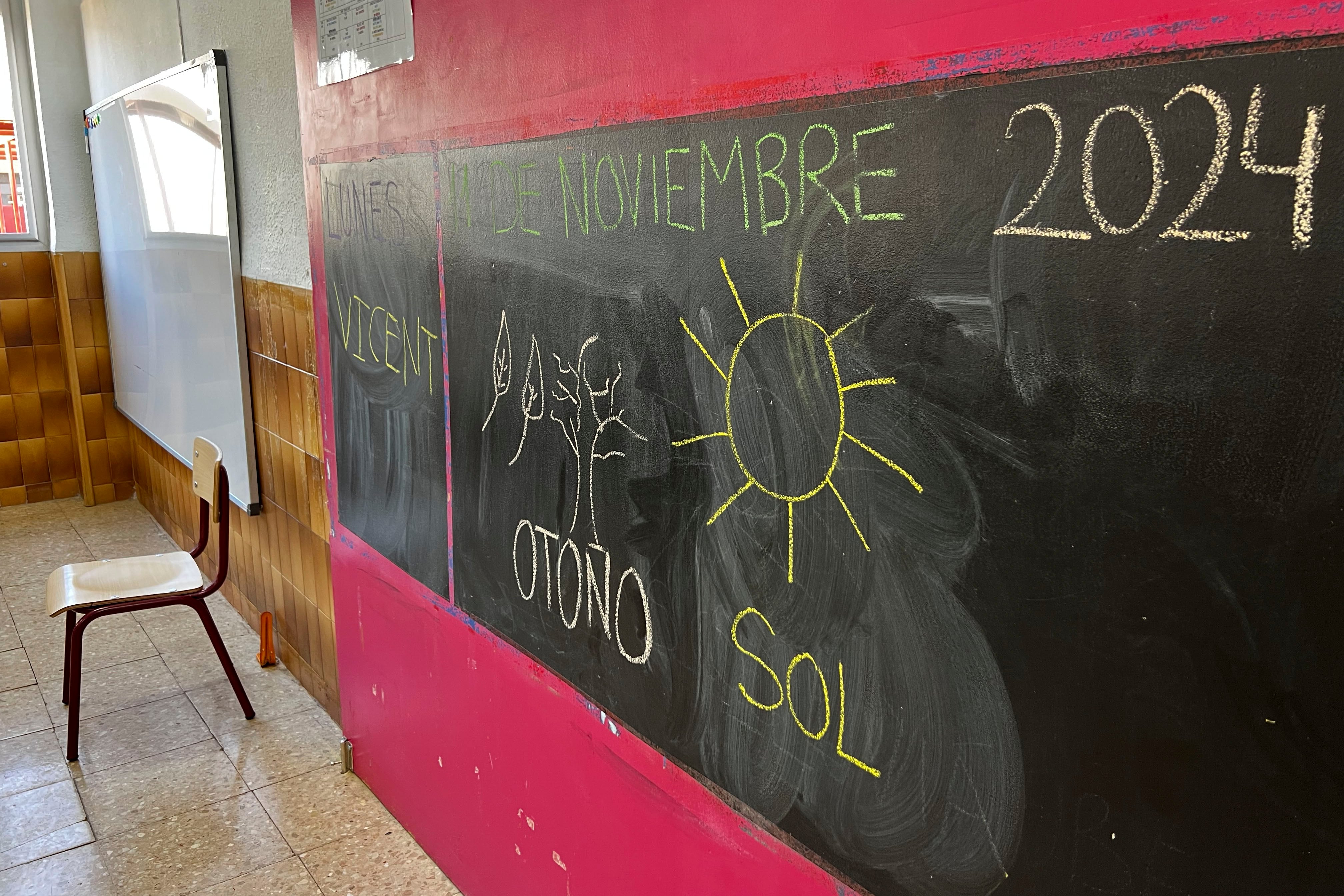 Vista del interior de un aula del colegio Ausias March de Aldaia, el pasado 11 de noviembre.