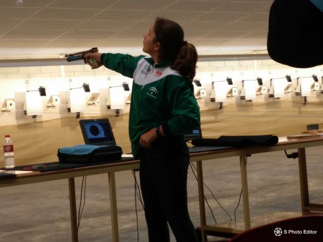 Inés Ortega en plena competición.