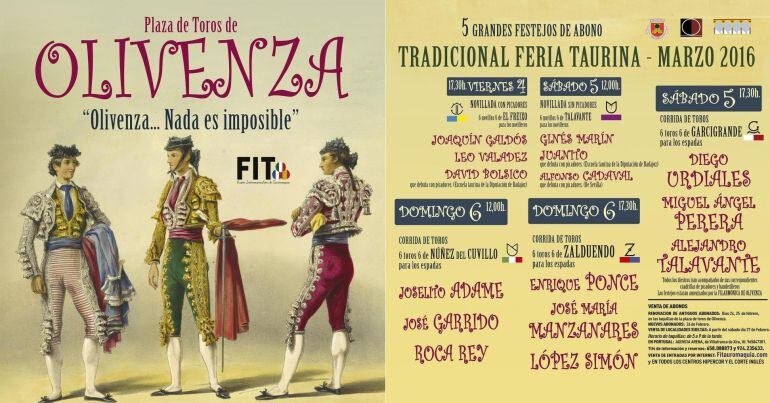 Cartel anunciador de la Feria del Toro de Olvenza 2016