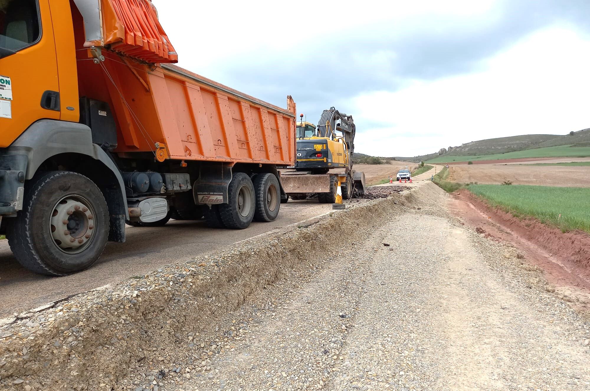 Obras en la carretera palentina