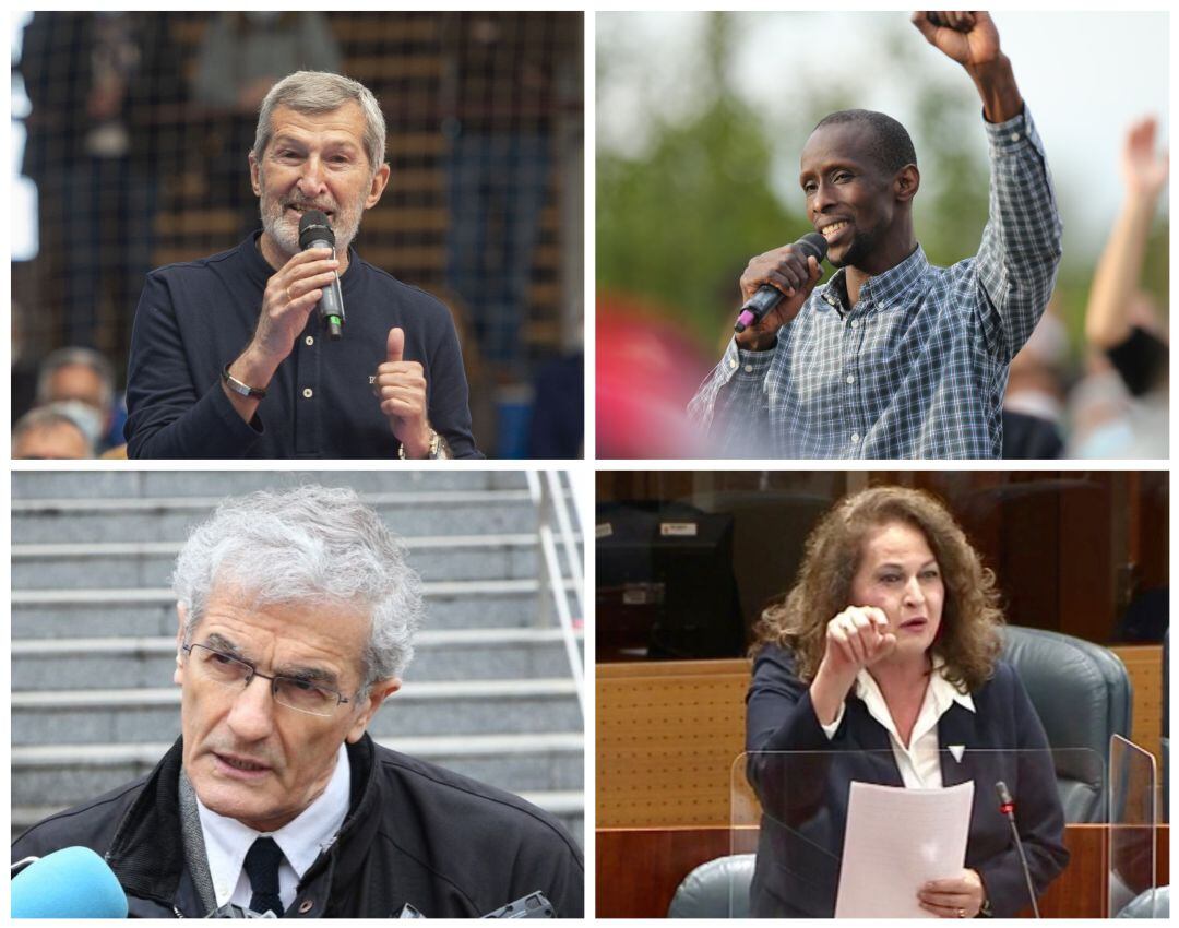 De izquierda a derecha y de arriba a abajo, el exjemad Julio Rodríguez y Serigne Mbayé, de Unidas Podemos; y José Manuel Freire y Carla Antonellí, del PSOE.