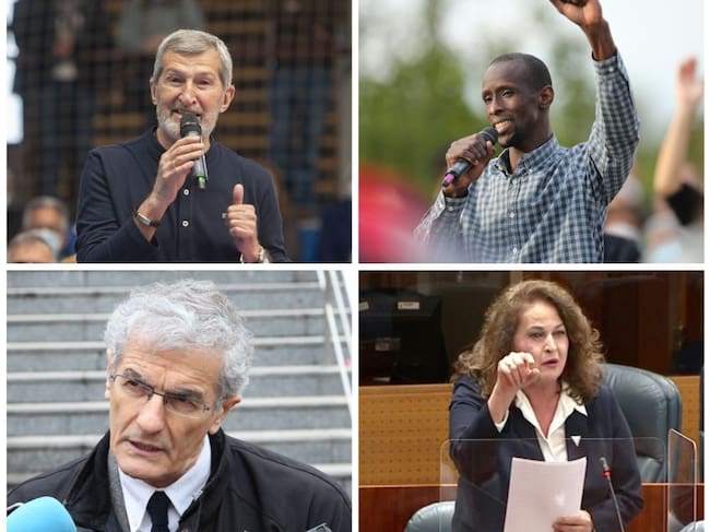 De izquierda a derecha y de arriba a abajo, el exjemad Julio Rodríguez y Serigne Mbayé, de Unidas Podemos; y José Manuel Freire y Carla Antonellí, del PSOE.