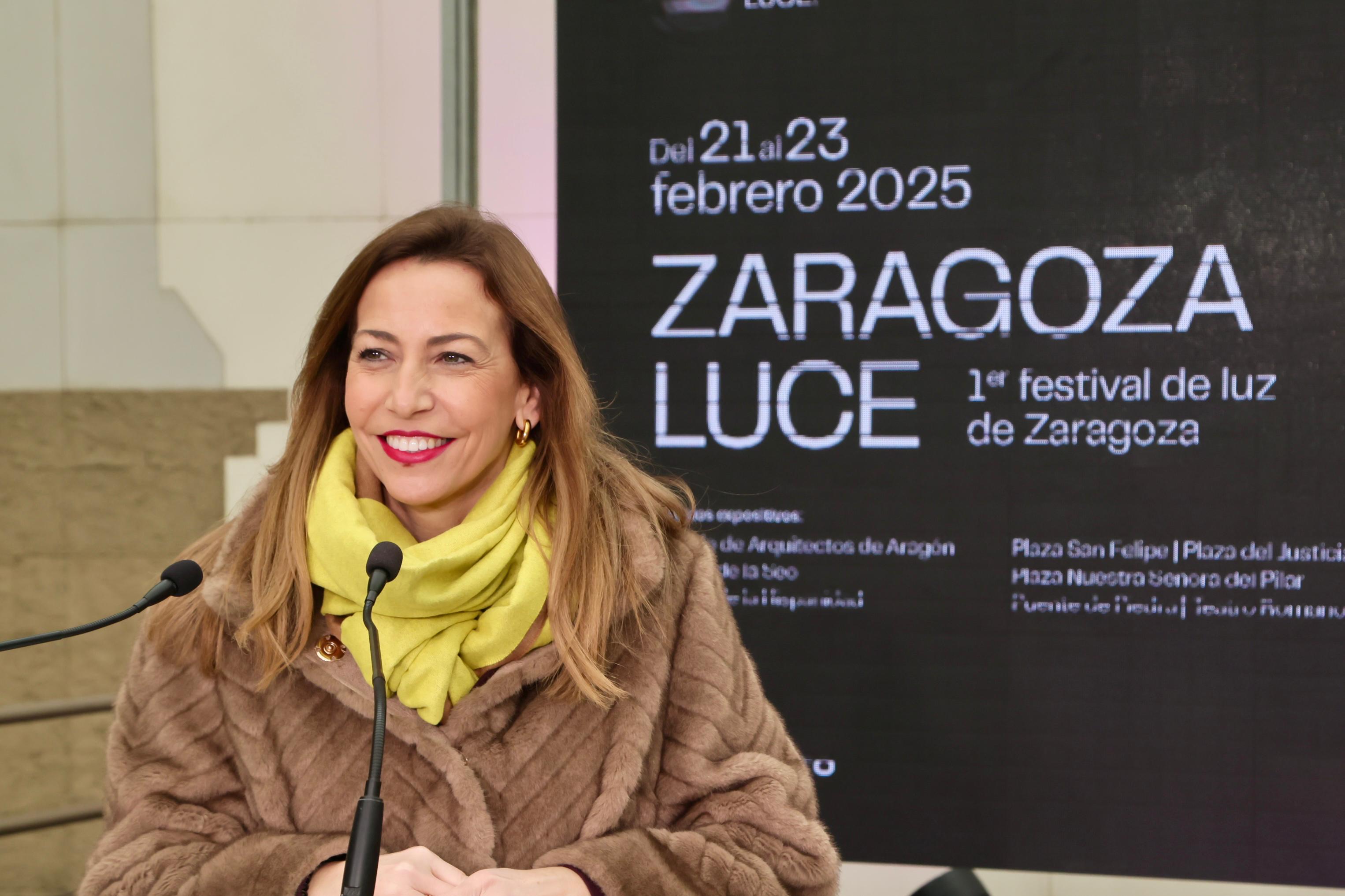 Natalia Chueca, esta mañana en la presentación del nuevo festival Zaragoza Luce