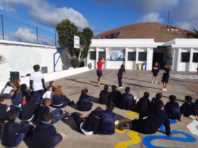 Patio del CEIP Giguan de Tinajo, en Lanzarote.