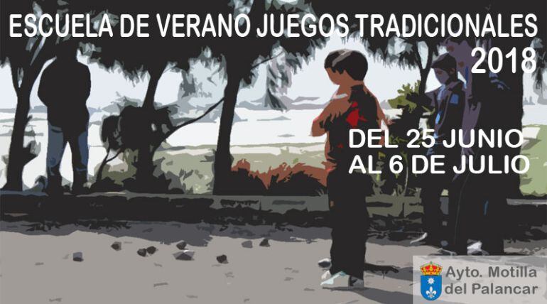 Cartel anunciador de la Escuela de Verano de juegos tradicionales