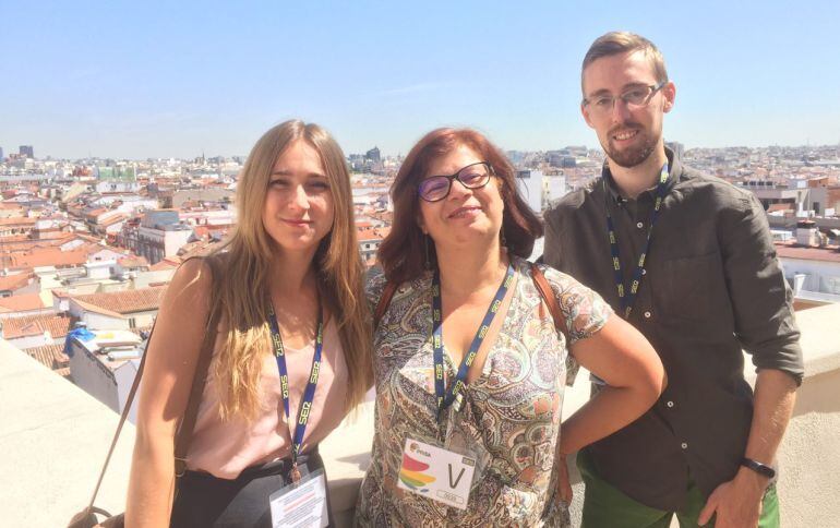 Isabel Ruiz, Jaqueline Trillo y Sergio González, de Colectivo CAJE.