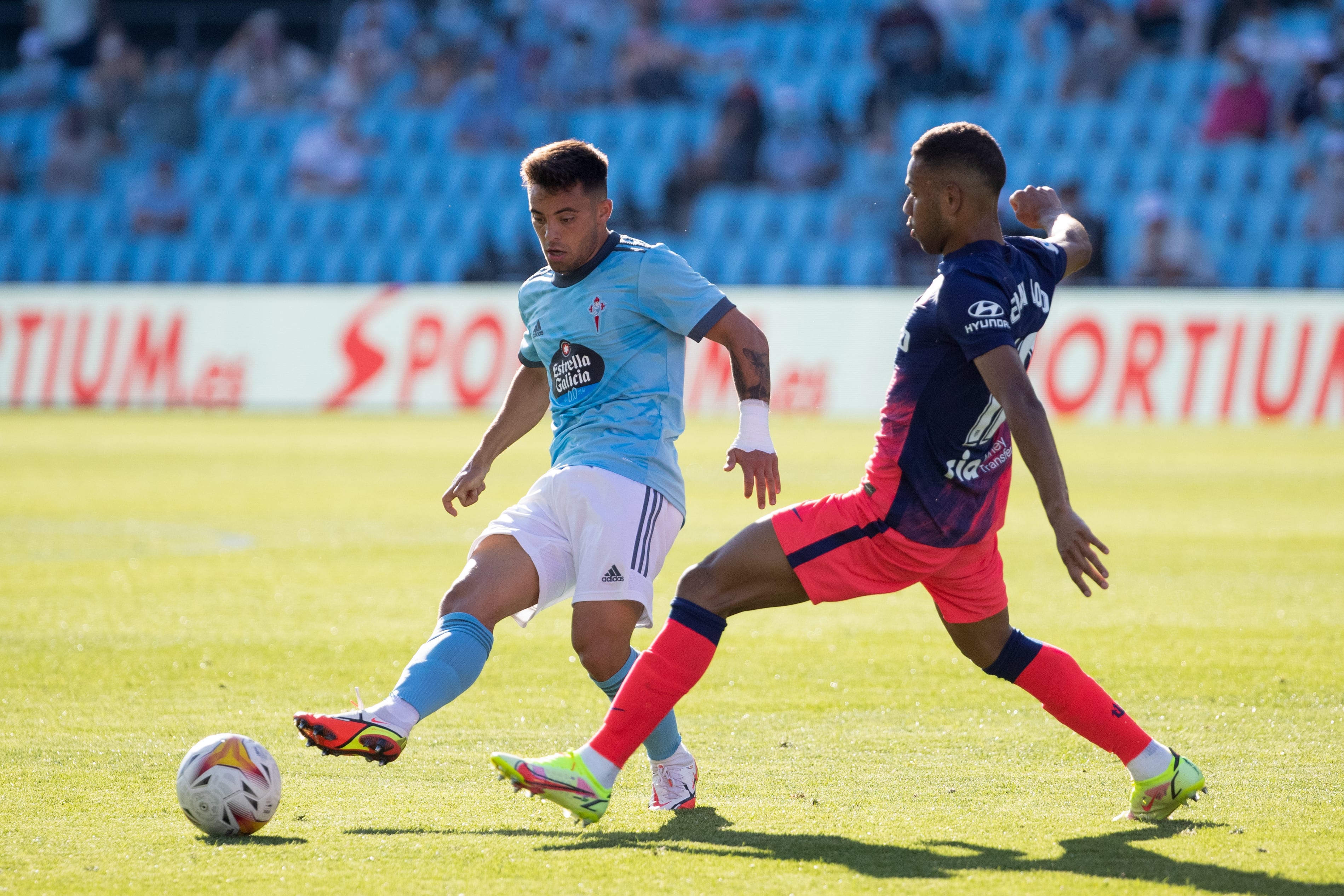 El Atlético de Madrid y el Celta en un partido de Liga