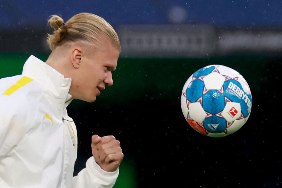 Haaland, durante un partido con el Borussia Dortmund. 