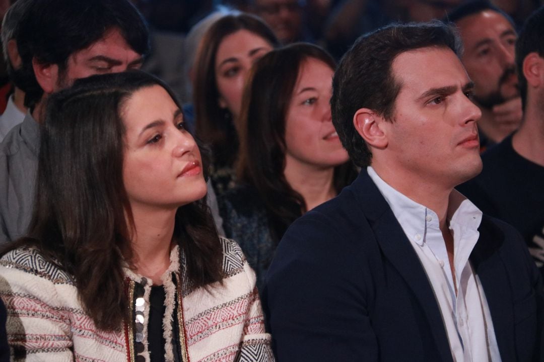 Inés Arrimadas junto a Albert Rivera en un acto del partido en Barcelona