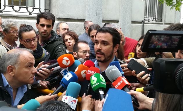 Alberto Garzón y Pablo Echenique en el Tribunal Supremo