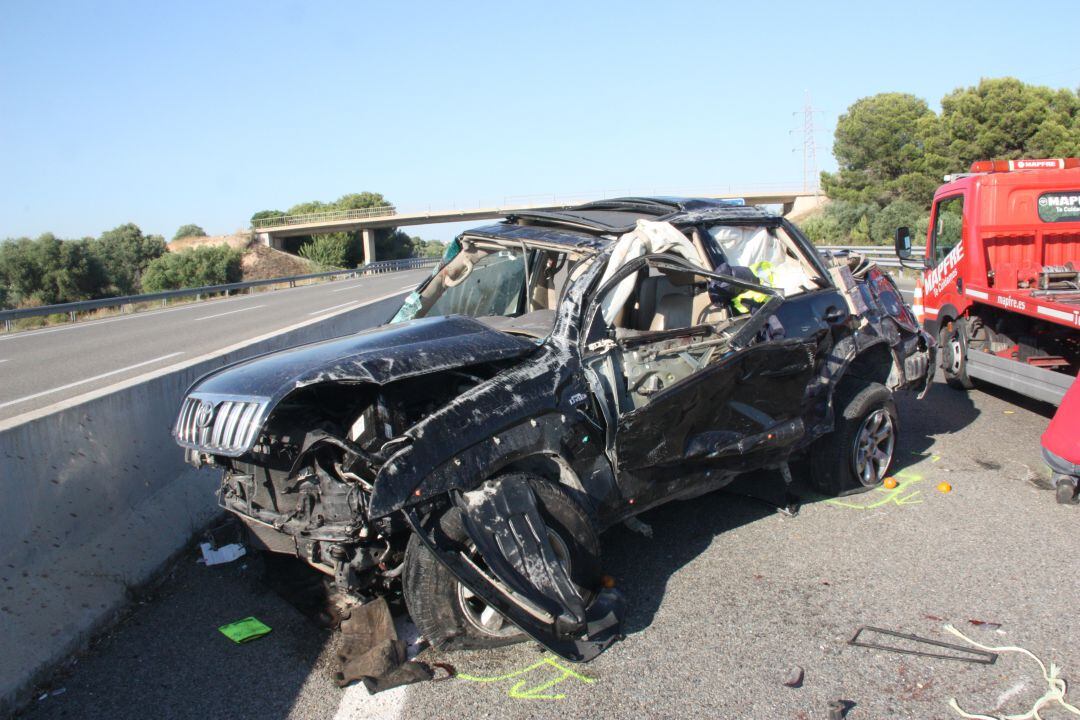 Imatge d'un dels accidents de trànsit, ocorreguts aquest juliol, on s'han hagut de lamentar víctimes mortals