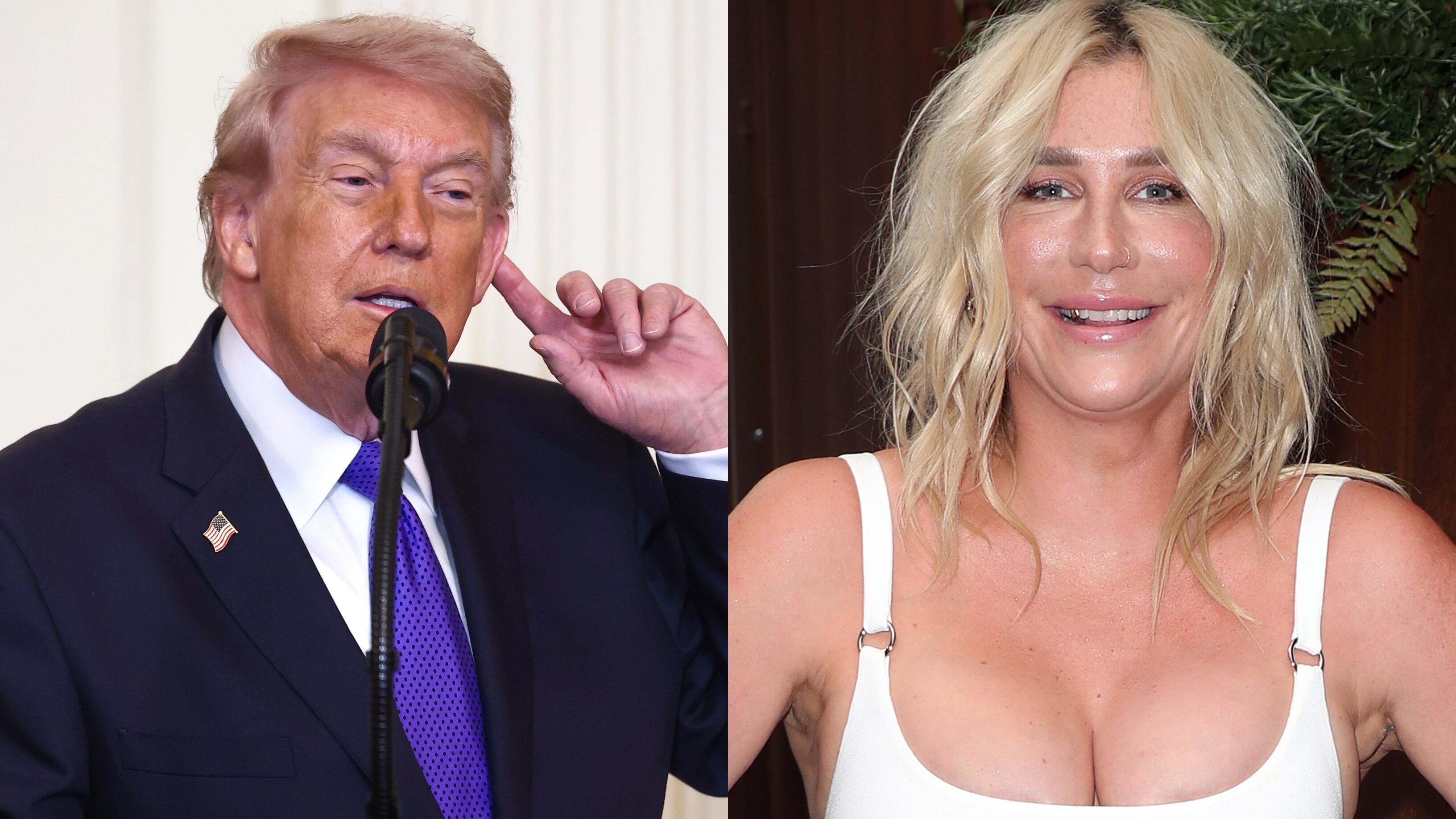 Donald Trump y Kesha en un montaje
