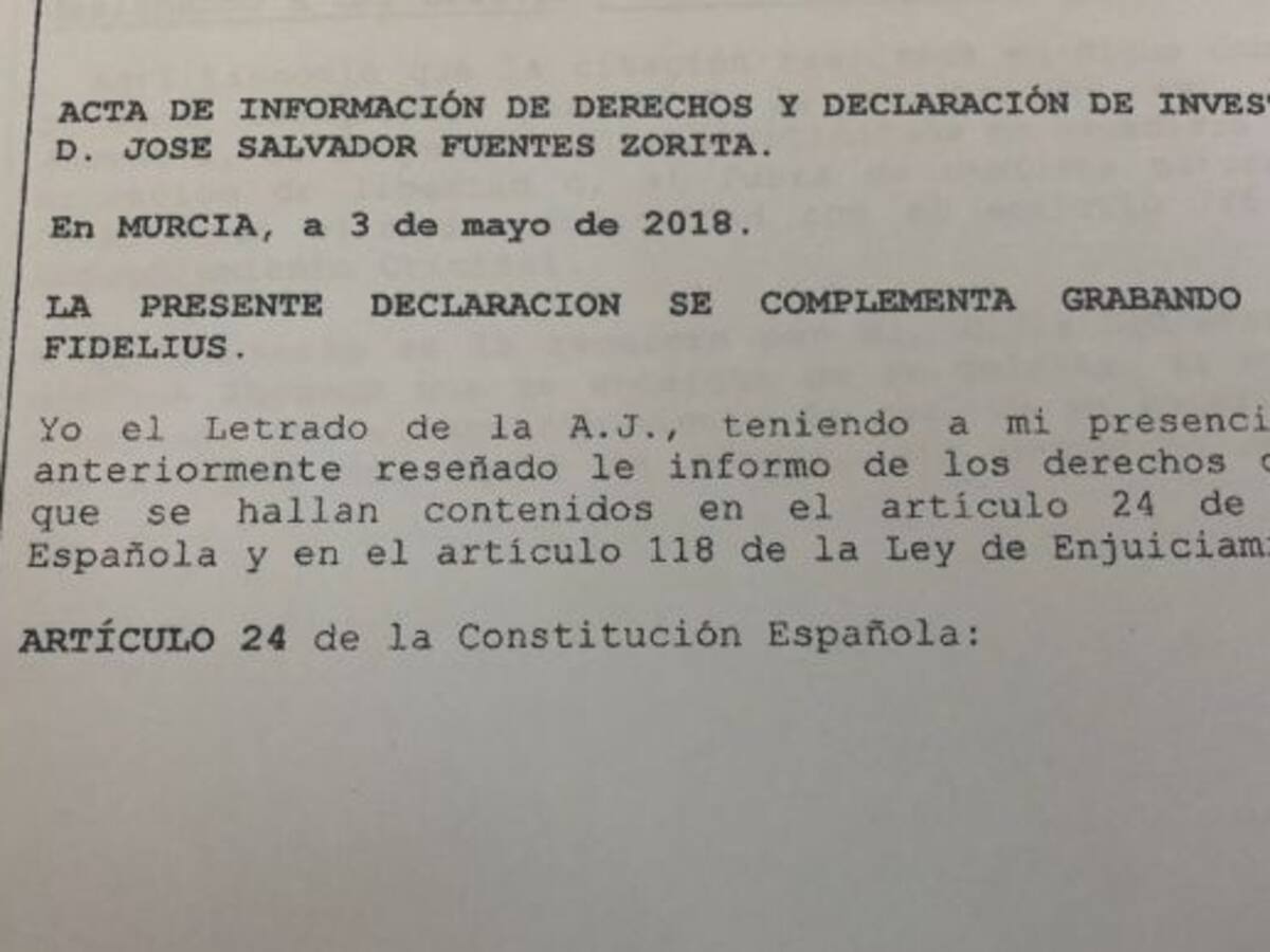 Así habló Fuentes Zorita por el caso Mar Menor
