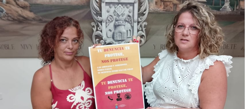 Las concejalas en la presentación de la campaña