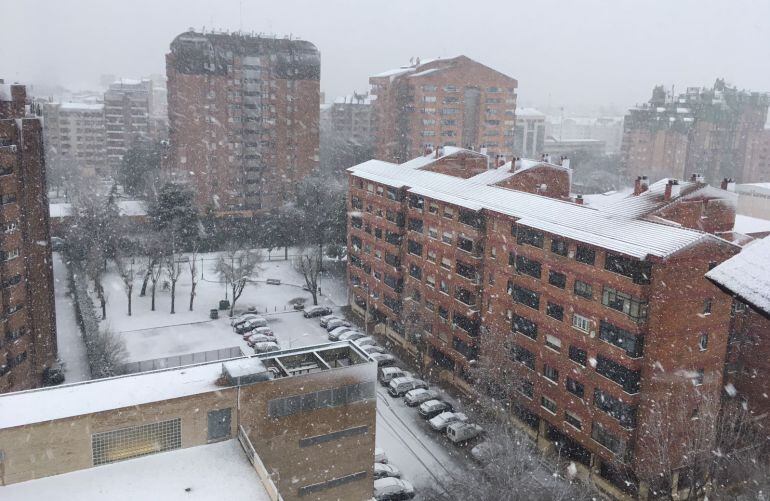 Fotografía de archivo de la nevada caída en Albacete en enero de 2017