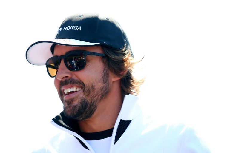 Fernando Alonso, sonriente en Spa