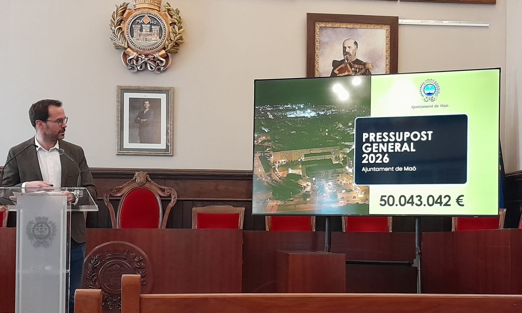 Héctor Pons presentant els pressupostos