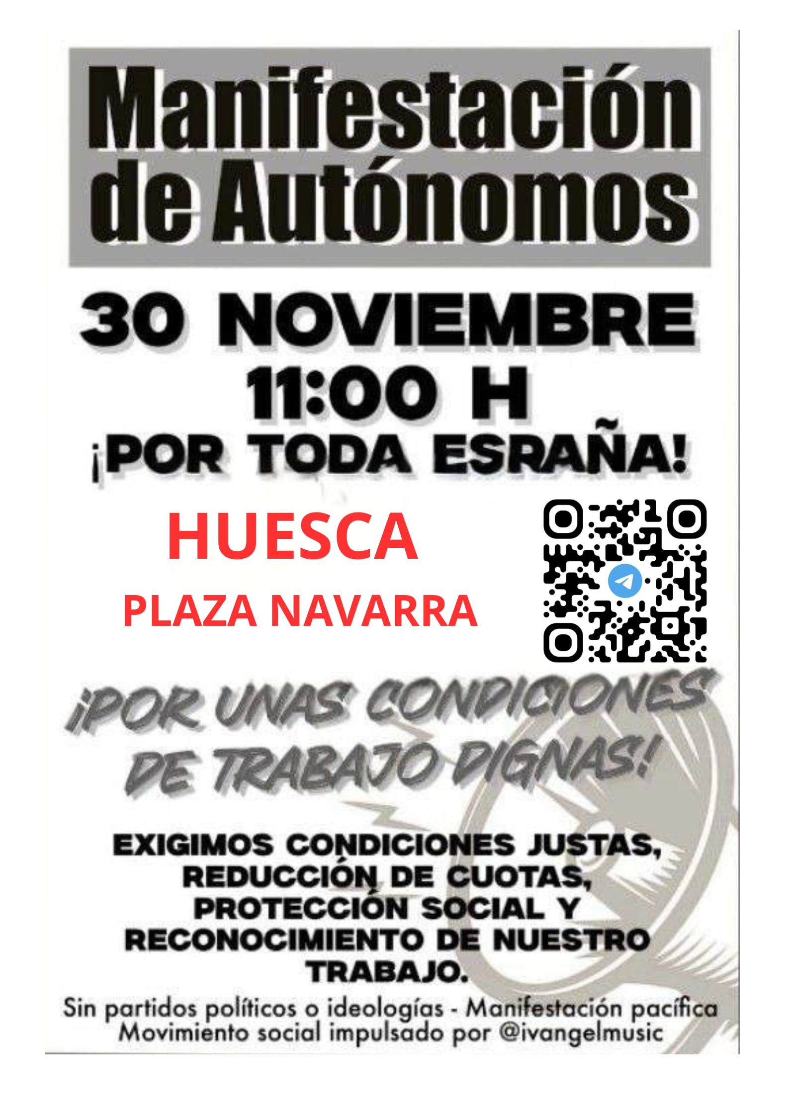 Convocatoria de la manifestación de autónomos