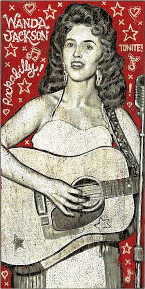 La cantante Wanda Jackson pintada por Jon Langford