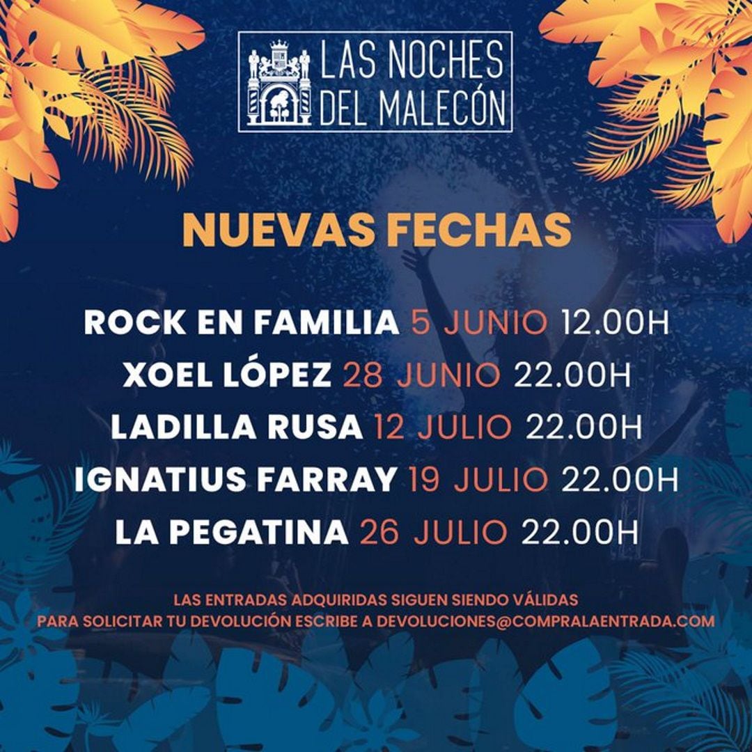 Nuevas fechas programadas