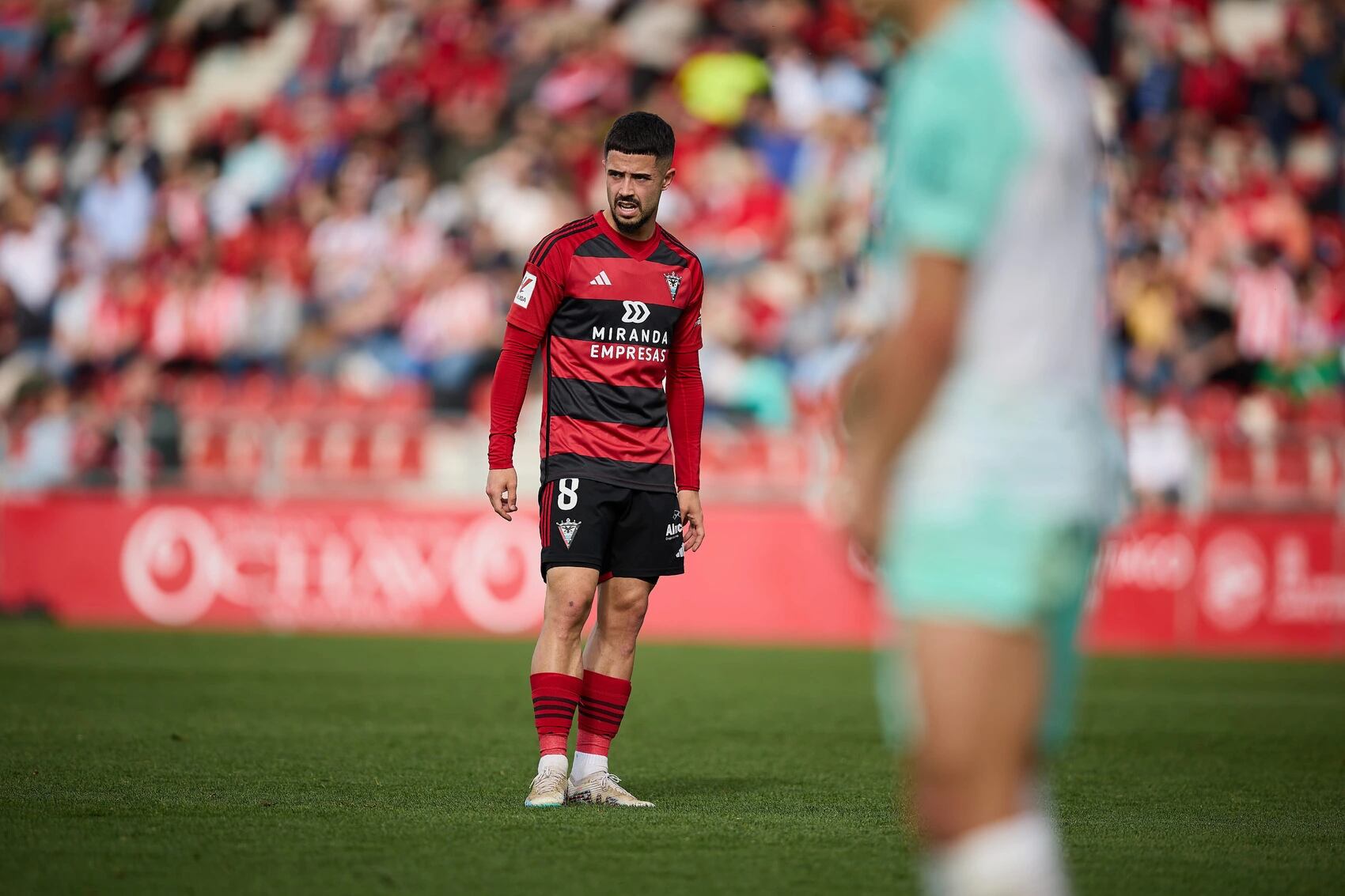 Álvaro Sanz, en un partido con los burgaleses (foto: CD Mirandés)