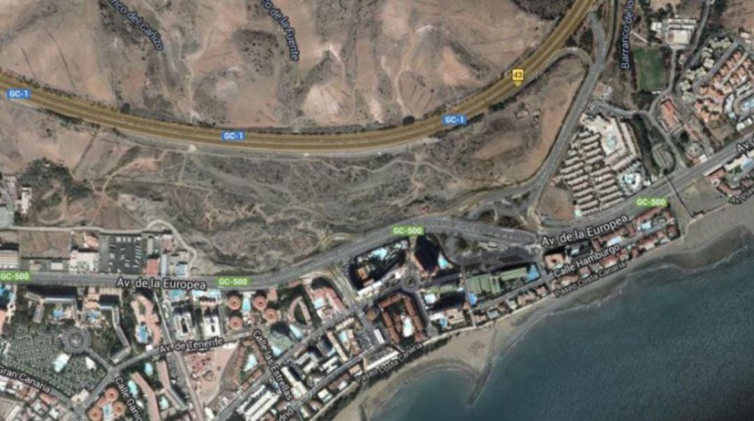 Zona donde está proyectado el Siam Park, al sur de Gran Canaria