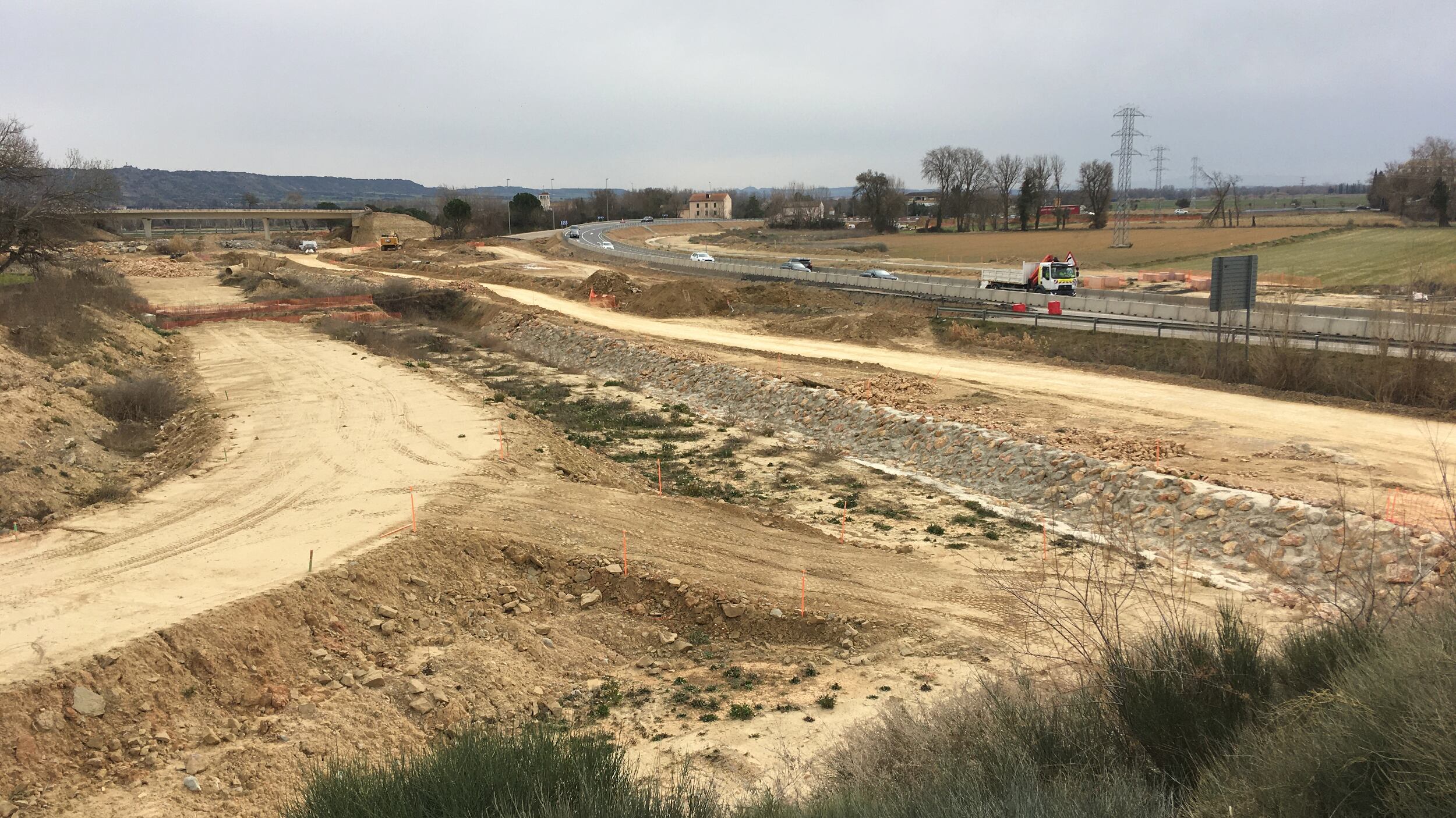 Obras en la autovía A-22