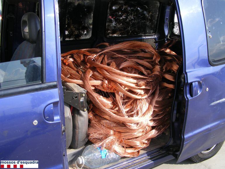 Cablejat de coure intervingut pels Mossos d'Esquadra