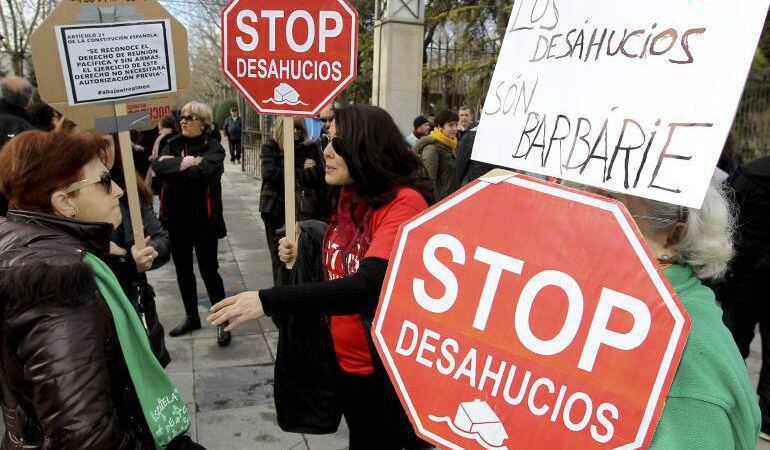 Imagen de archivo de una protesta contra un desahucio.