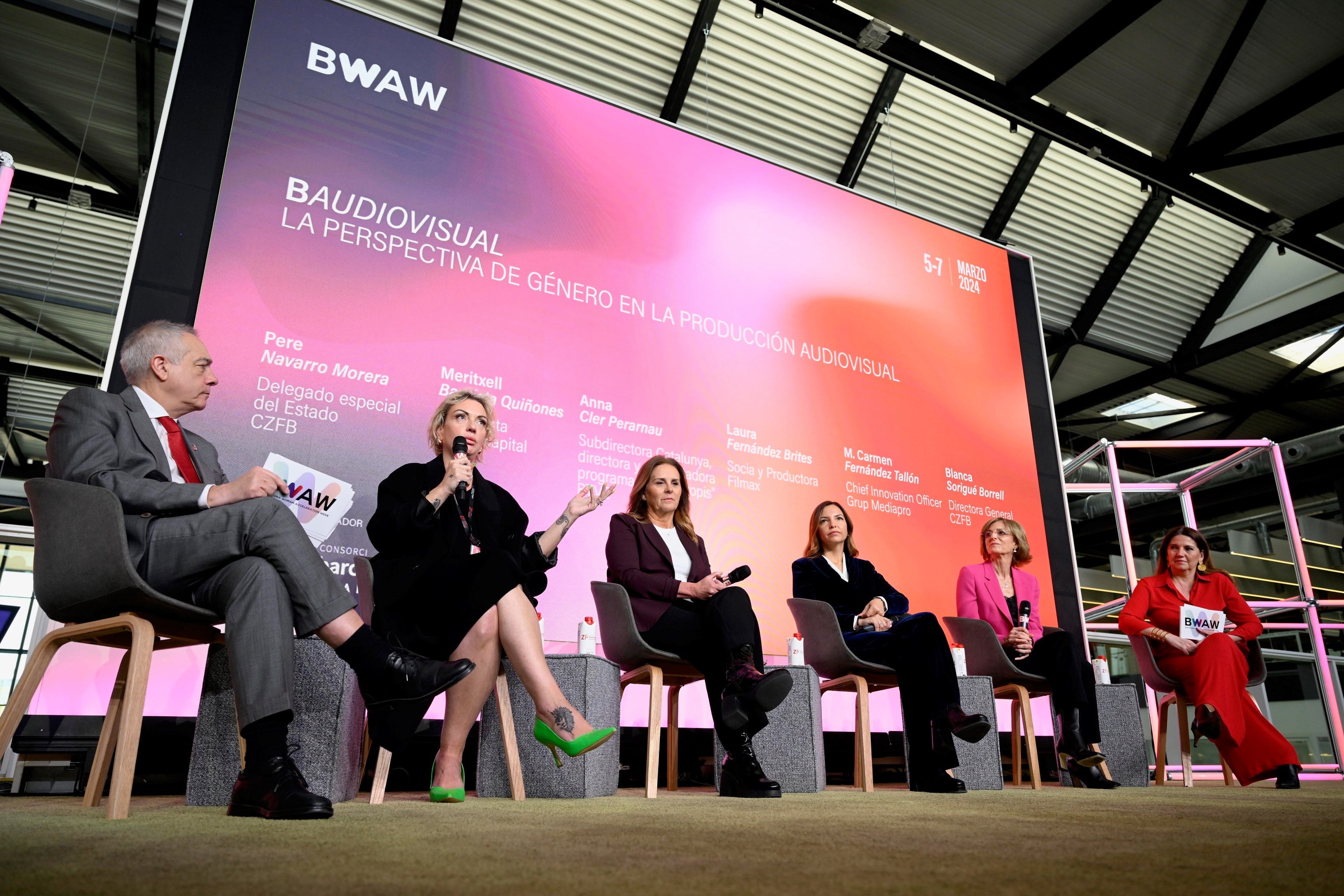 Pere Navarro, Meritxell Bautista, Anna Cler, Laura Fernández, M. Carmen Fernández i Blanca Sorigué, durant l&#039;edició de 2024