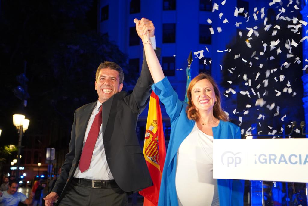 Carlos Mazón y María José Catalá celebran la victoria electoral