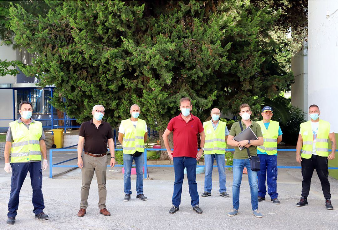 Operarios en el CEIP Alfonso X El Sabio