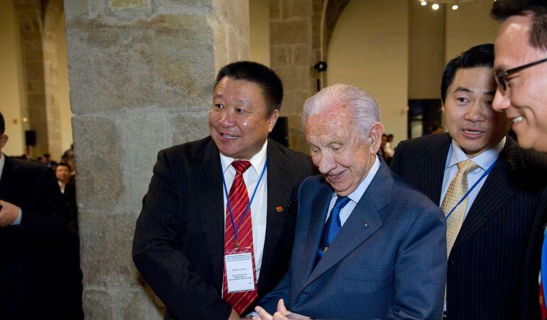 Juan Antonio Samaranch l'any 2008 quan era president d'honor del COI en una trobada amb empresaris xinesos.