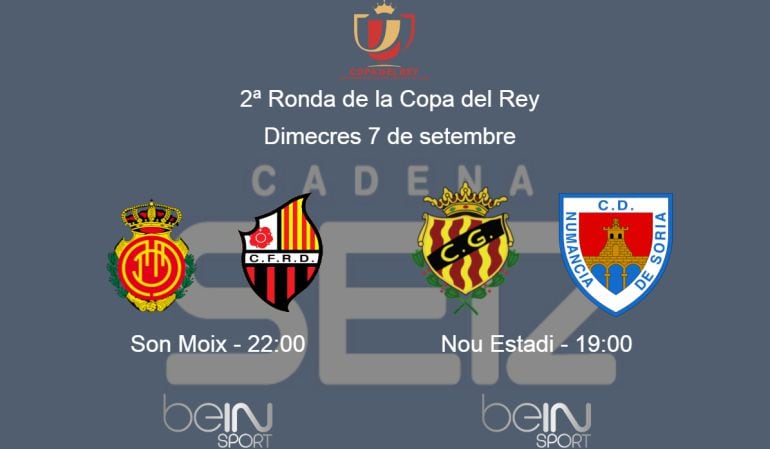 Data i horaris dels debuts dels conjunts a la Copa.