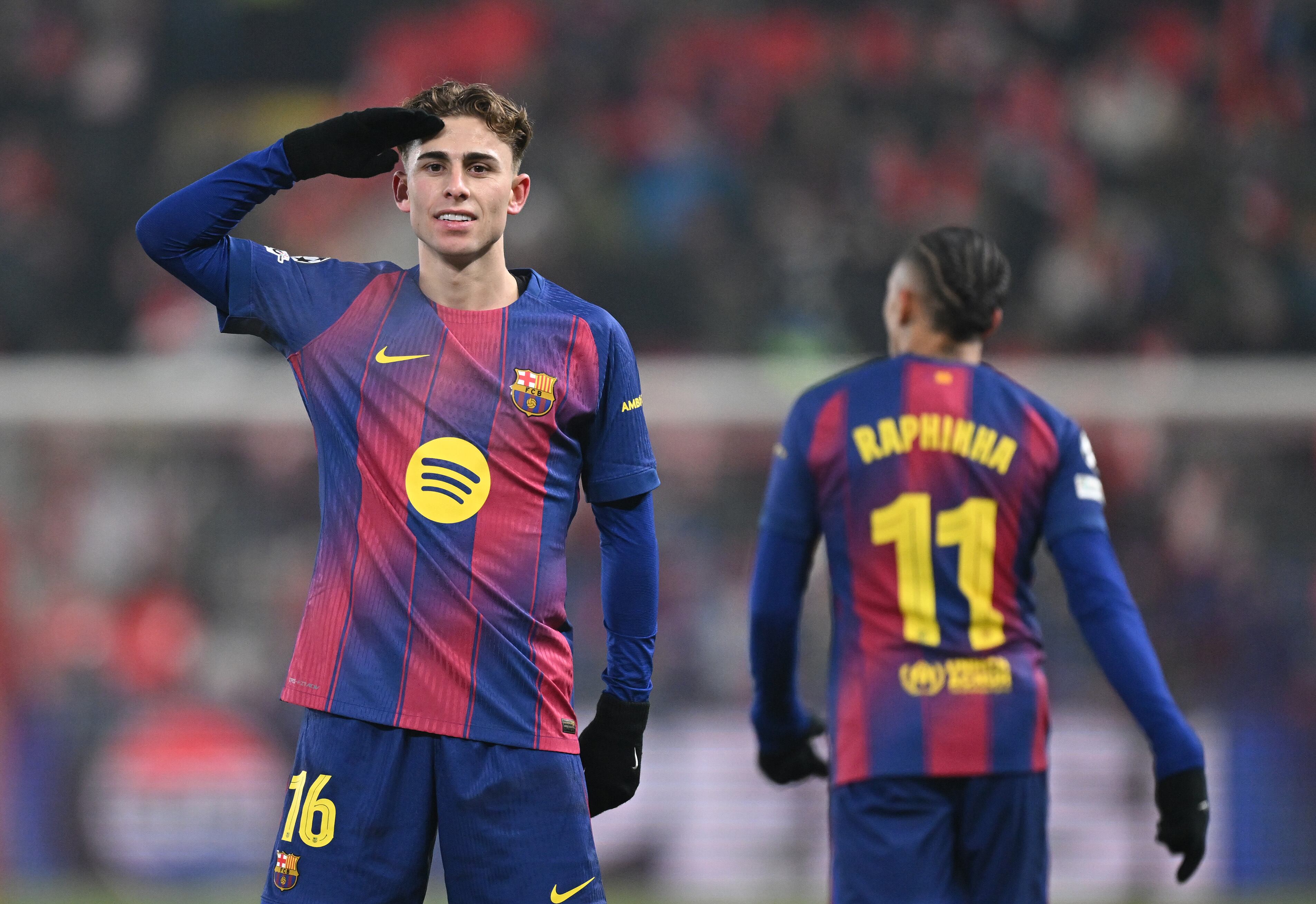 Fermín celebra su segundo gol ante el Slavia de Praga