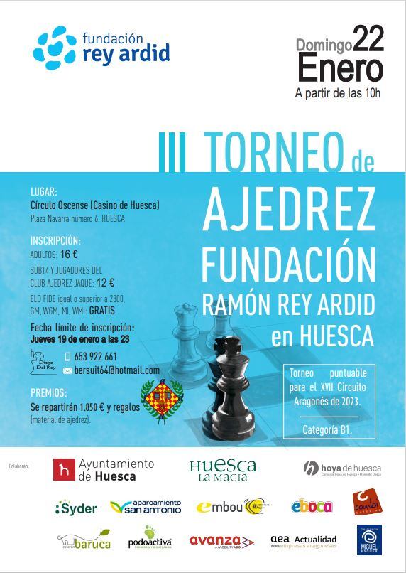 El III Torneo de Ajedrez Fundación Ramón Rey Ardid es de los más destacado del programa deportivo