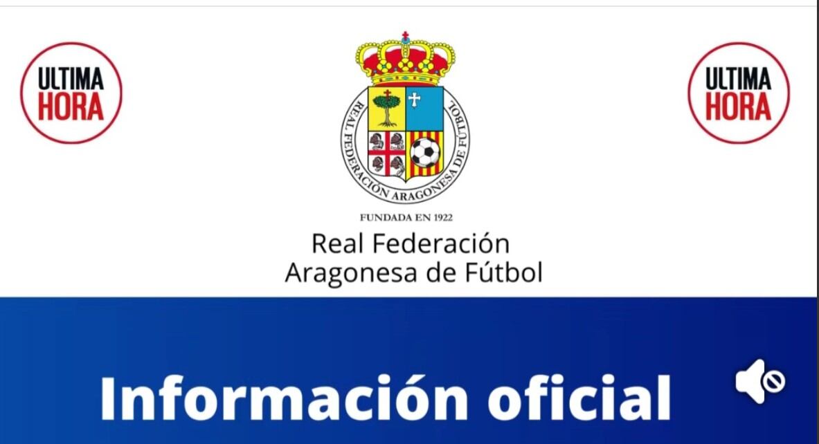 La Federación Aragonesa de Fútbol ha anunciado el aplazamiento de los partidos de este sábado