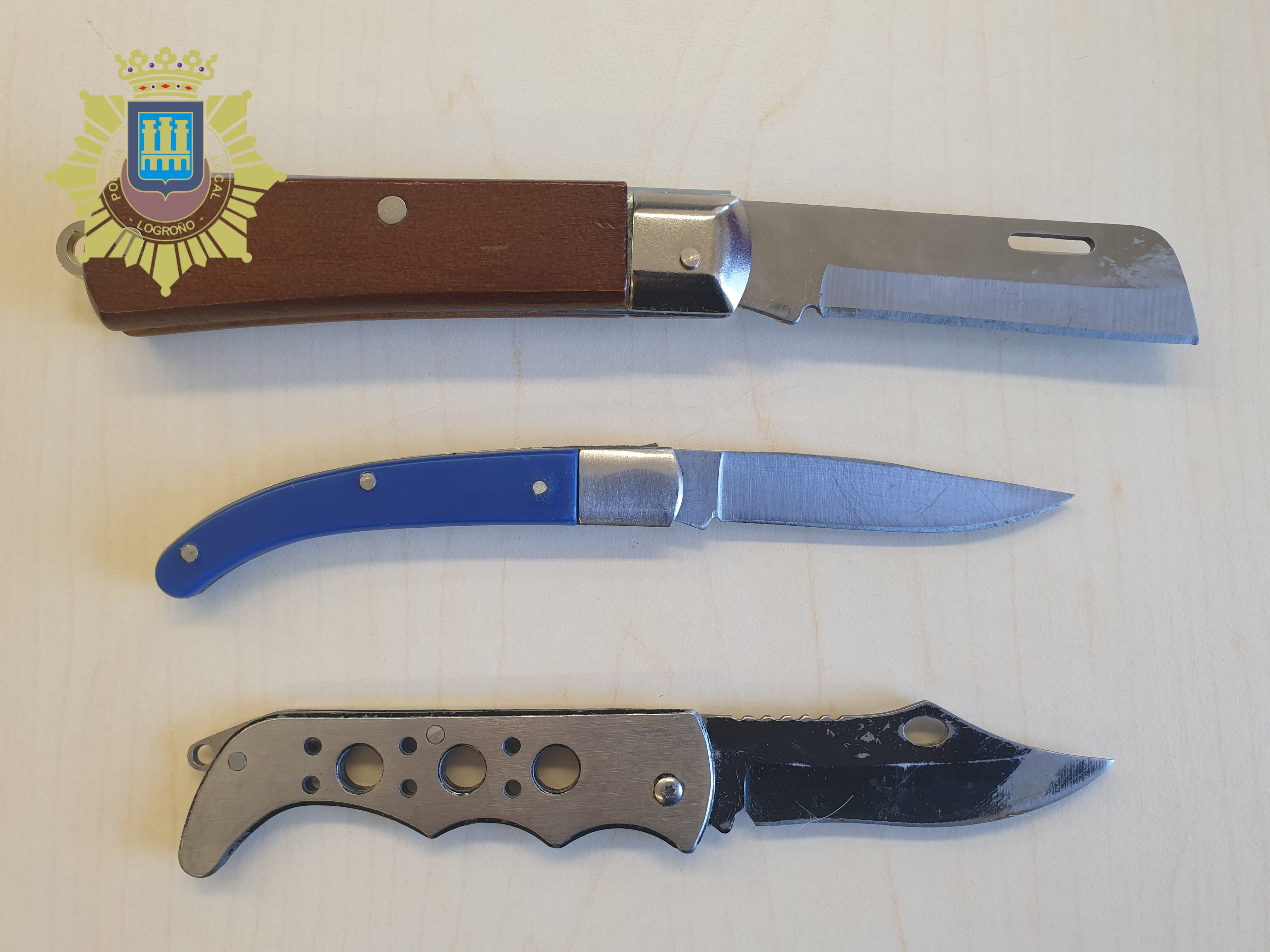 Armas blancas incautadas en 8 peleas en Logroño este fin de semana