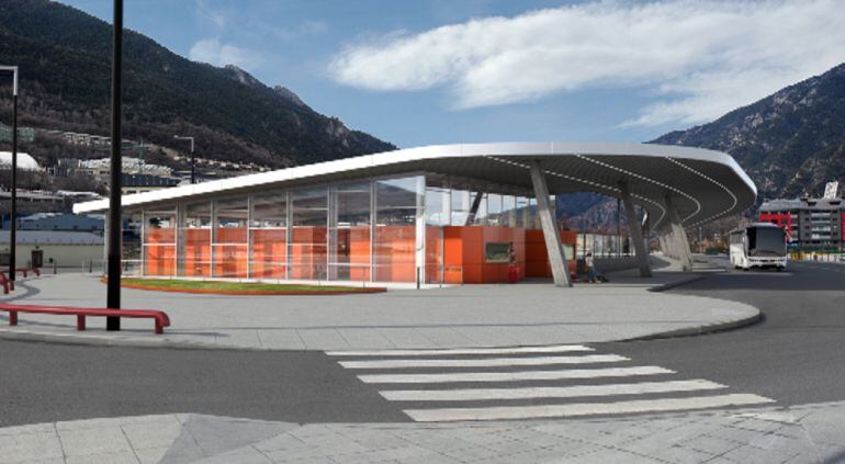 Maqueta de la nova estació d'autobusos.