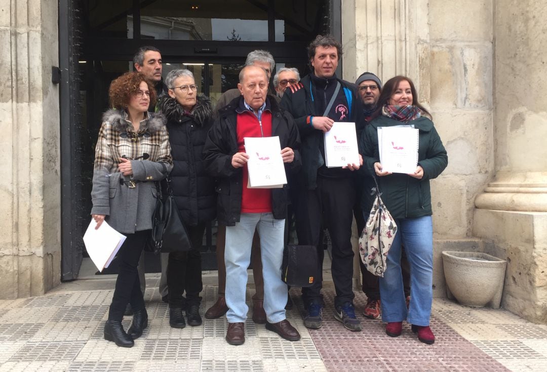 Miembros de la Plataforma, antes de registrar el informe