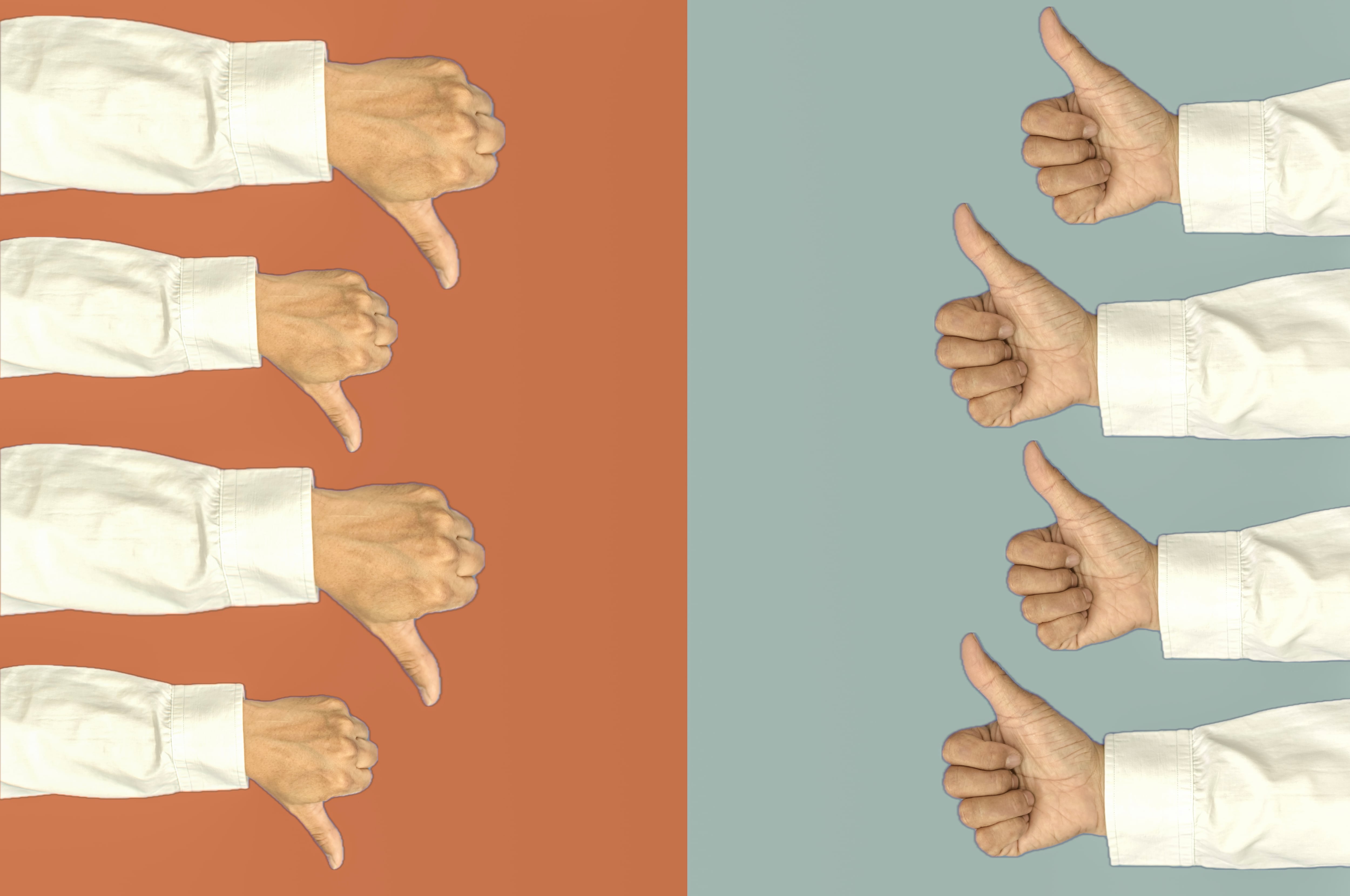 Ilustración sobre cosas positivas y negativas