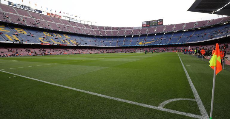 El Camp Nou, en la previa del partido entre Barcelona y Celta