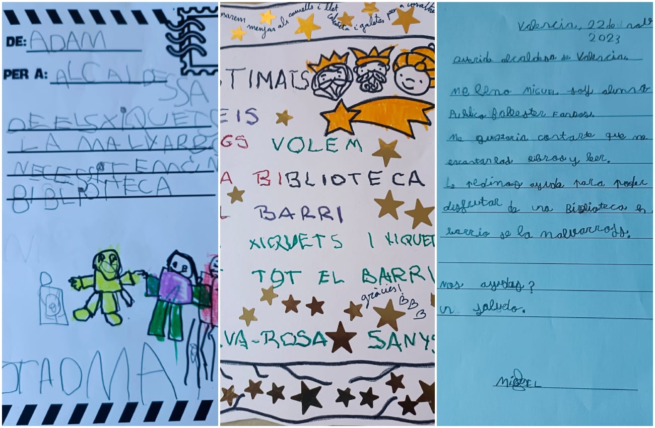 Algunas de las cartas enviadas por los niños a la alcaldesa Catalá