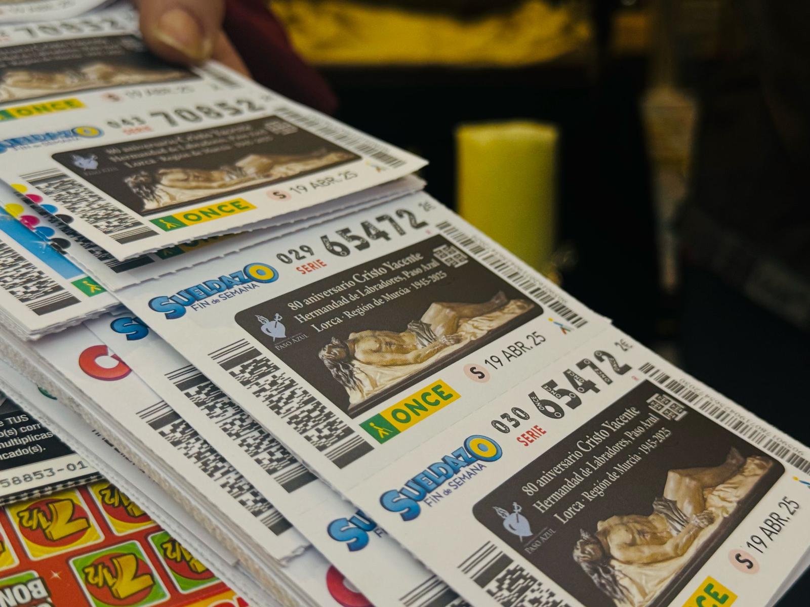 Cupón de la ONCE con la imagen del Cristo Yacente