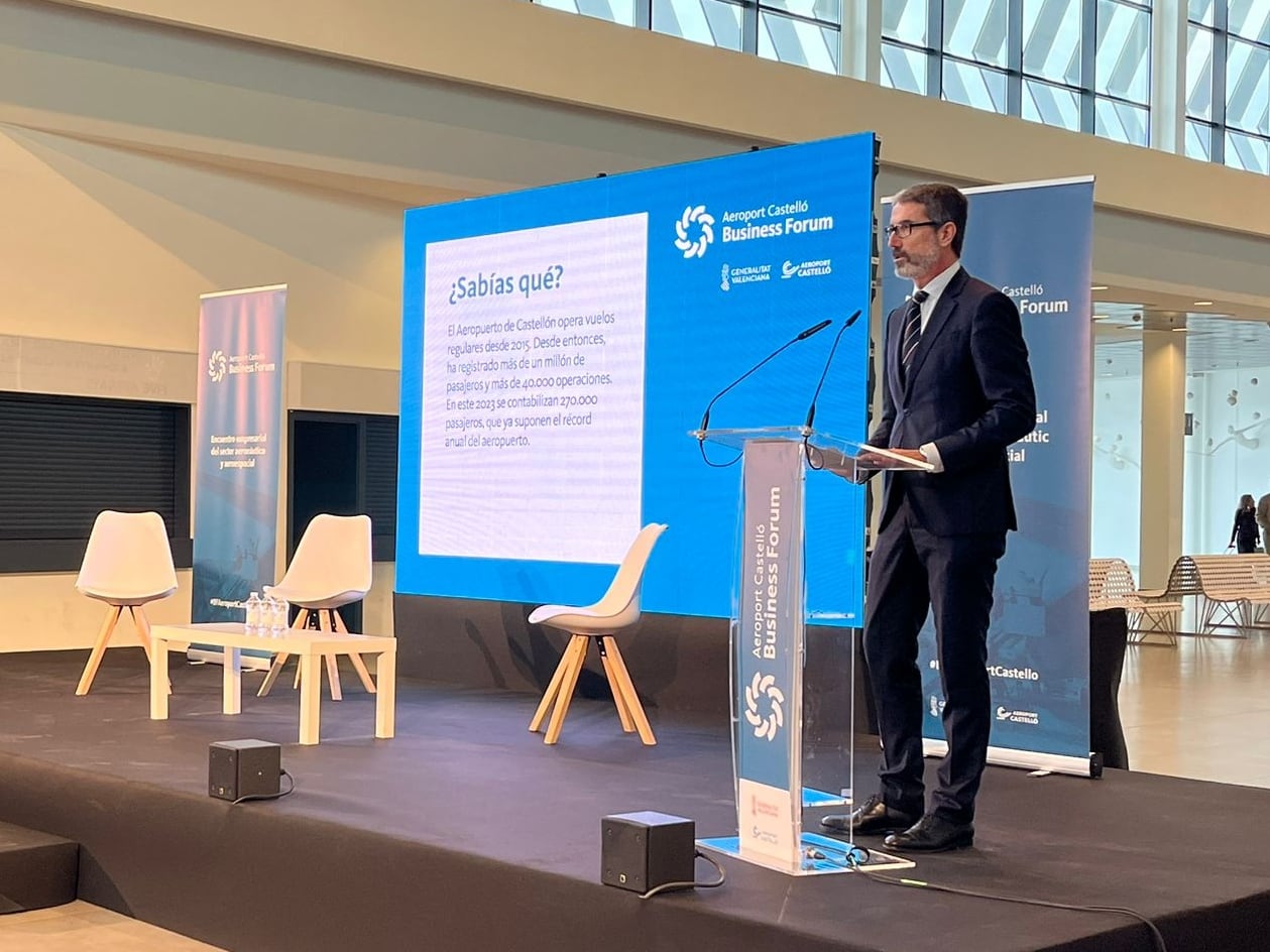 Justo Vellón, director general de Aeroport Castelló, durante su intervención en el III Business Forum