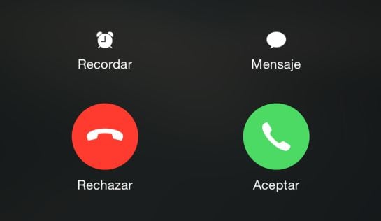 Si pinchas en ‘Mensaje’ enviarás un SMS al destinatario diciendo que le llamarás más tarde