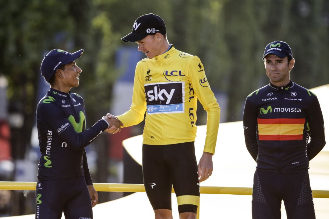 Quintana, en el podio del Tour junto a Froome.