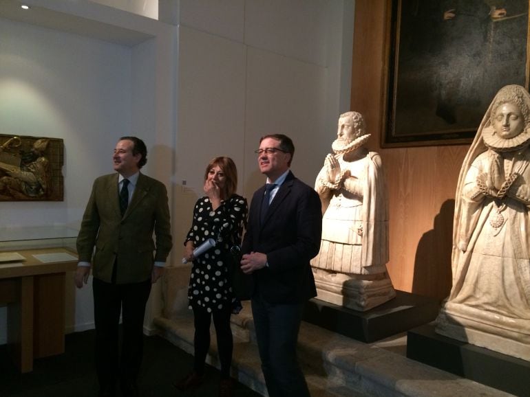 Antonio Sánchez del Barrio, Teresa López y Enrique Saiz en el Museo de las Ferias de Medina del Campo