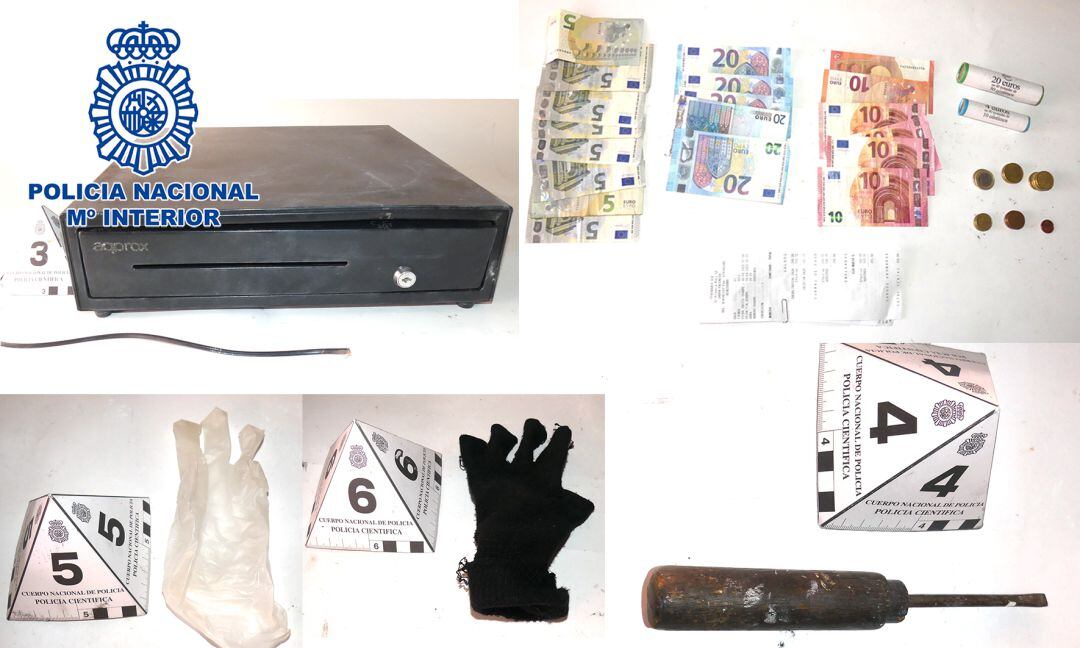 Parte del material incautado por la Policía Nacional en Palencia